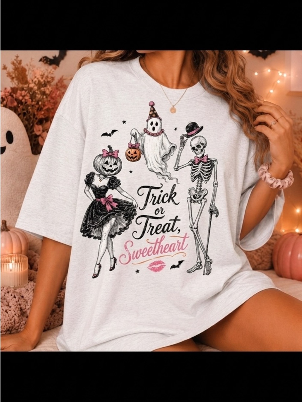 Halloween 'Trick or Treat, Sweetheart' Graphic Tee